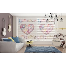 I Love Music Dijital Baskı Piliseli Zebra Stor Perde