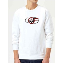 God Of War Baskılı Beyaz Erkek Örme Sweatshirt (528665178)