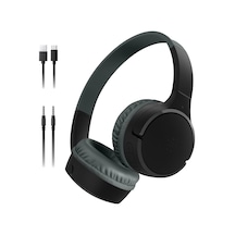 Soundform Mini Çocuk Kablosuz Kulaklık Siyah Dahili Mikrofon, 30 Saat Çalma, Eğlenceli Çıkartmalar, İphone,