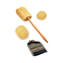 Doğal Kabak Lifi 4 Lü Banyo Hamam Kese Seti Yüz + Vücud + Sırt - Set9