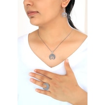 Hilal Model Telkari Gümüş Üçlü Set
