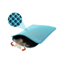 Elekli Kedi Tuvalet Önü Paspası Kedi Paspası Turkuaz 60x42 Cm