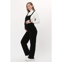 Luvmabelly Myra6111 - Siyah Kadife Hamile Salopet-siyah