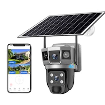 Solar 4g Dual Lens Ptz Camera 355 4mp Outdoor Security Camera