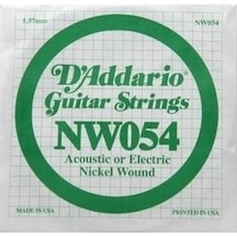 D'addario Nw054 Nickel Wound Elektro Ve Akustik Gitar Tek Teli - .054 Aksesuar Sert Tansiyon, Düşük Akortlar Drop Tuning İçin Optimize Edilmiş Gerilim Ve Net Tanım