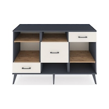 Kronos Konsol 4 Raflı 3 Çekmeceli 132x59x83 Antrasit-çam/aytaşı Çam/aytaşı