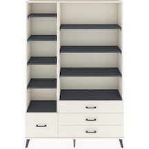 Arges Dolap 9 Raflı 4 Çekmeceli 132x30x195 Aytaşı-antrasit/a... Aytaşı