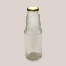 1 Litre Şeffaf Sürahi Süt, Ayran, Su, Limonata, Meşrubat Şişesi Metal Kapaklı Cam Şişe 1000 Ml 0