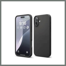 Bezos İphone 16 Uyumlu Kılıf Nano İçi Kadife Silikon - Siyah Mmbz