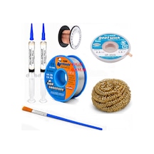 Lehim Seti 0,8 Mm 40 Gr Lehim Teli Flux Cp-2515 Lehim Emme Ve Yol Çekme Teli Temizleme Set St455