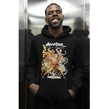 Sevbano Avatar The Last Airbender Baskılı Unisex Oversize Anime Karakter Siyah