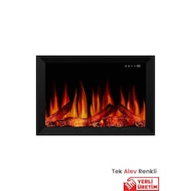 Magel 80 Elektrikli Şömine - Isıtıcısız, Metal Çerçeveli, Tek Ren