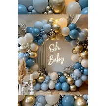 Beysüs Krom Gold Derin Okyanus Fırtına Mavisi Ve Sütlü Kahve Balon Zinciri 60 Adet Standart