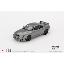 1:64 Ölçek Mini Gt Nıssan Skyline Gt-r Dark Metal Gray Diecast Metal Minyatür Model Araba 5cm