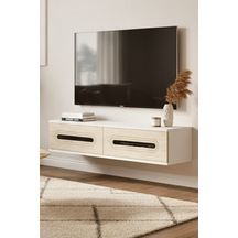 Tda1220bts - Rany120 Duvara Montaj Tv Stand, Tv Rafı, Tv Sehpası Beyaz - Traverten - Sılver 120cm