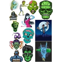 Zombi Sticker Set-6 13 Parça Telefon, Tablet, Defter, Laptop Sticker