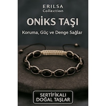 Sertifikalı Oniks Taşı Bileklik , Güç Ve Ruhsal  si Siyah