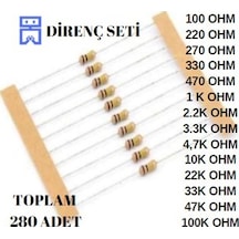 Direnç Seti 1/4 Watt ( 14 Çeşit Toplam 280 Adet)
