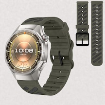 Huawei Watch Gt 6 Pro 46 Mm Uyumlu Çift Renkli Delikli Silikon Spor Kordon