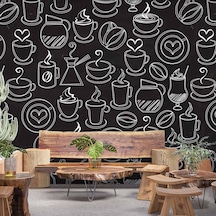 Kahve Temalı Cafe Duvar Kağıdı Baskı