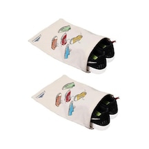 Stonehill Büzgülü Ham Bez Ayakkabı Torbası 30x40 Cm. 2 Adet Ayakkabı Baskılı