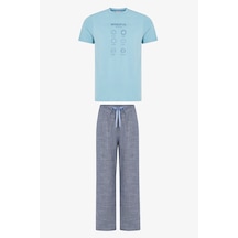 Penti Erkek Renkli Wellness Check Pijama Takımı