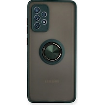 Samsung Galaxy A72 Kılıf Montreal Yüzüklü Silikon Kapak - Yeşil