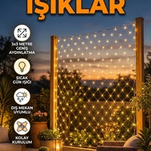 Sıcak Gün Işığı Led Dekoratif Ağ Işık Esnek Bahçe, Balkon Ve Duvar Süsleme Aydınlatması