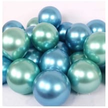 Krom Parlak Metalik Mavi-yeşil Renk 20 Adet Balon