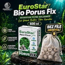 Eurostar Akvaryum Filtre Malzemesi - Bio Porus Fix - 500 Ml - File Hediyeli - Çok Yüksek Bakteri Tutma Kapasitesi