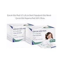 Çocuk Göz Pedi 5.7 X 8 Cm Steril Yapışkanlı Göz Bandı Desenli Çocuk Göz Kapama Pedi 50 Li 2 Kutu