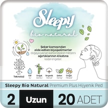 Sleepy Bio Natural Premium Plus Hijyenik Ped Uzun 20 Adet Ped