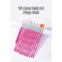 15 Adet Nail Art Dizayn Ve Jel Fırça Seti Tırnak Süsleme Fırça Seti Rose