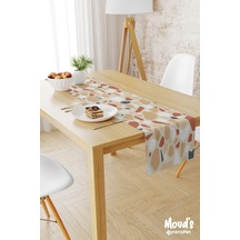 West Stone Taş Desenli Baskılı Süet Runner Masa Örtüsü
