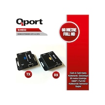 Qport Q-hex2 Hdmı Extender Cat6 60m 2 Li Paket Adaptör Dahil