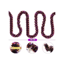 Mor Turuncu Renk 4 Cm Genişlik Garland Çift Renk Sim Süs 180 Cm Çok Renkli