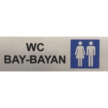 Wc Bay-Bayan Tuvalet Tabelası Kapı Yönlendirme Levhası 15Cm X 5Cm
