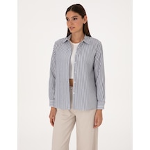 Pierre Cardin Kadın Lacivert Gömlek Desenli 50318226-vr033 Lacivert