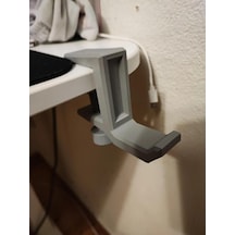 Tr Ayarlanabilir Sıkıştırmalı Masaüstü Kulaklık Tutucu Stand Gri