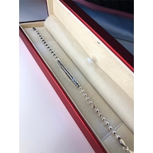 Top Zincirli Omega Model 4 Gümüş Işıklı Kutuda Sevgiliye Eşe Babaya Hediye Bileklik
