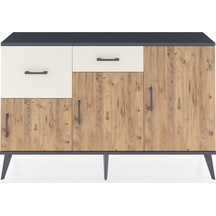 Arges Konsol 3 Raflı 2 Çekmeceli 3 Kapaklı 132x30x83 Antrasit-çam/aytaşı Çam/aytaşı