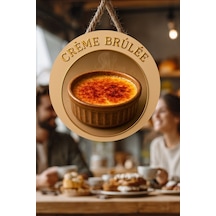 Creme Brulee Temalı İpli Mdf Ahşap Kapı Duvar Süsü, Cafe, Mutfak Dekoratif Tablo