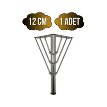 Metal Tel Boru Desenli Ayak Mobilya Masa Ve Dolap Ayağı Krom Metal 12cm 1 Adet