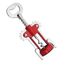 Paslanmaz Çelik Kanatlı Tirbuşon Mantar Kapak Şişe Açacağı -fc717 Kırmızı