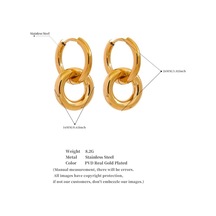 Gümüş Eetit Paslanmaz Çelik Yuvarlak Hollow Damla Halka Küpe Charm Metal 18k Pvd Kaplama Su Geçirmez Yüksek Kalite Günlük Takı 2023 Hediye Gümüş