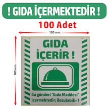 Gıda İçermektedir Etiketi, Soğuk Zincir Etiketi Ürün Uyarı Etiketi 100 Adet