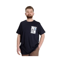 Mode Xl Büyük Beden Erkek T-Shirt Authentıc 23140 Lacivert 001