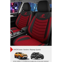 Panther Serisi Keten Kumaş Oto Koltuk Kılıfı- Dacia Sandero-stepway-duster Uyumlu Bordo