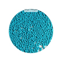 Turquaz Mavi Renk 4 Mm Yaklaşık 1100 Adet / 100 Gram Cam Boncuk Oya Yazma Bileklik Ve Kolye
