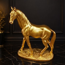 Premium Tarz Aksesuar Ev Aksesuarı Dekoratif Obje Gold Renk At Biblosu